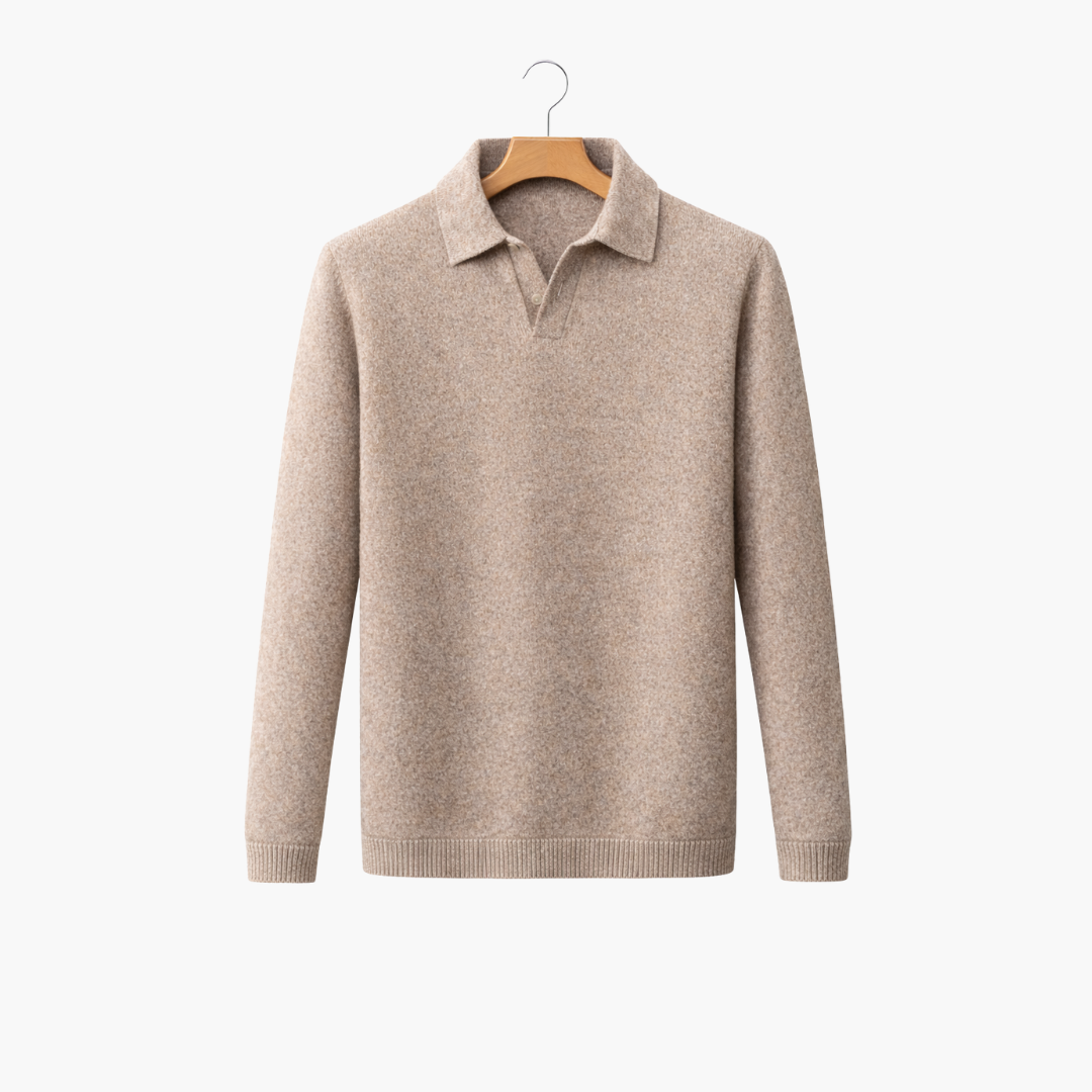 Old Money Style V Neck Polo Shirt for Men