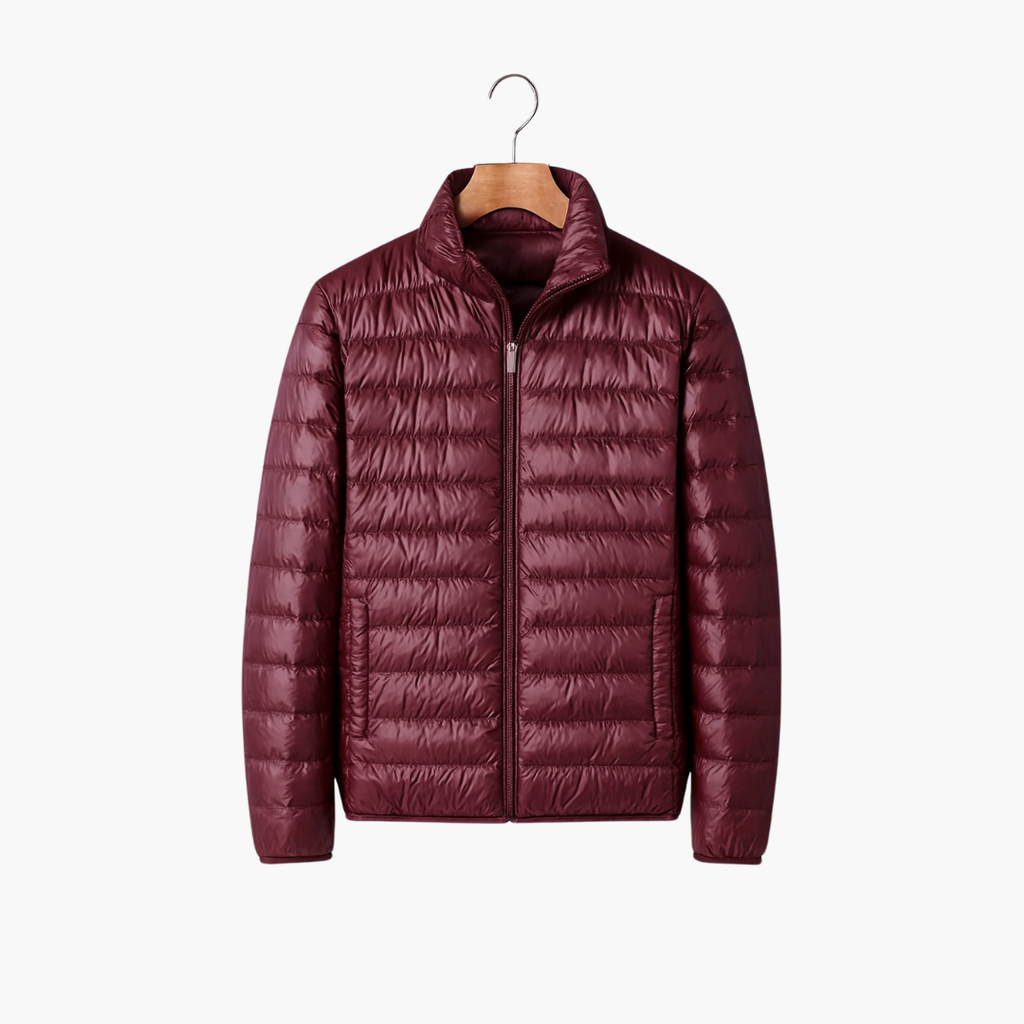 Men's Down Jacket | Full-Zip Stand Collar