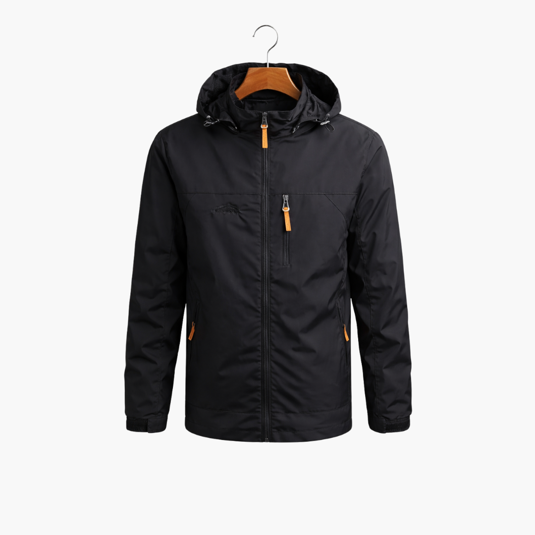 Casual Style Waterproof Hooded Rain Jacket for Men