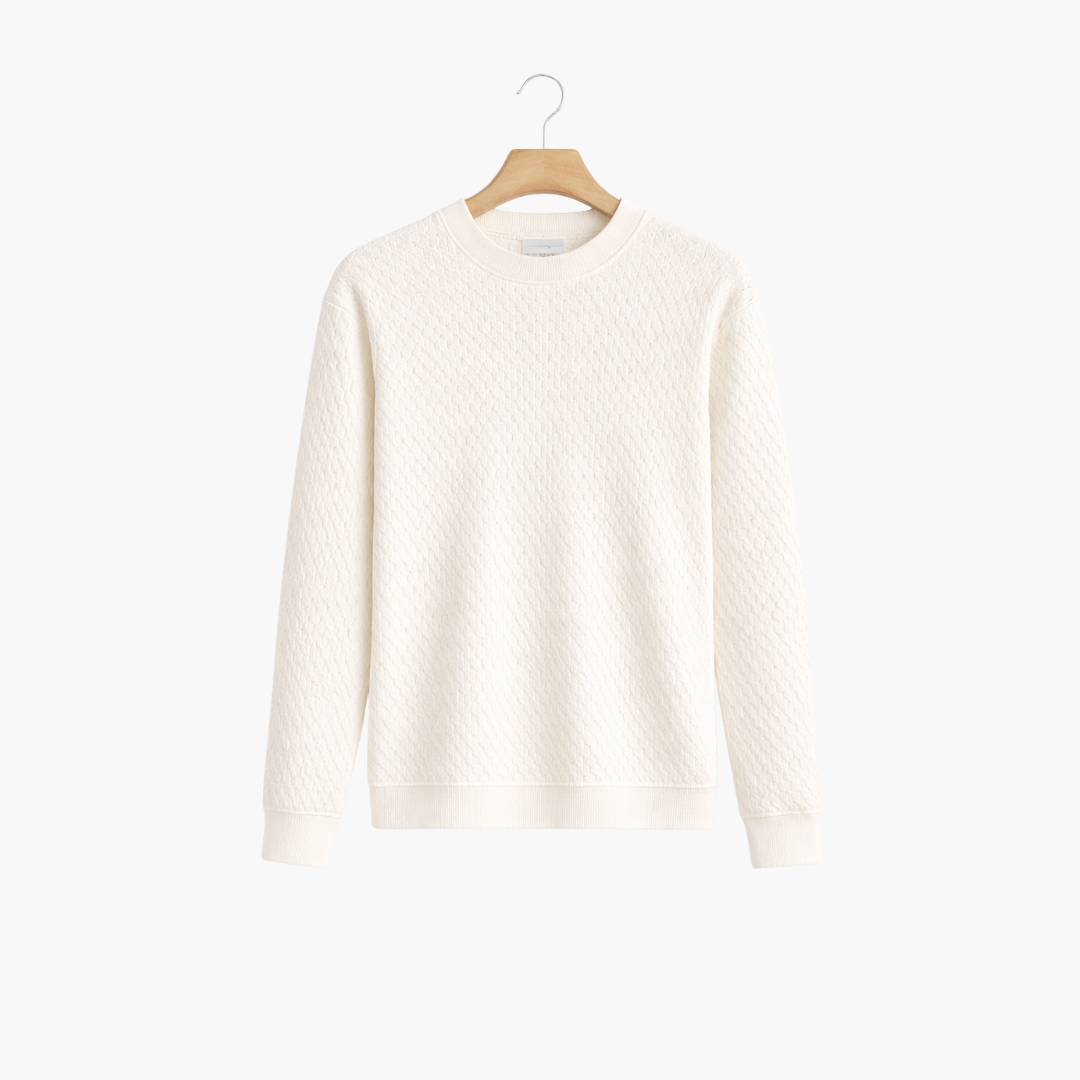 Men’s Crew Neck Sweater | Minimal Ribbed Knit Top