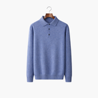 Men's Polo Sweater | Button Closure & Collar