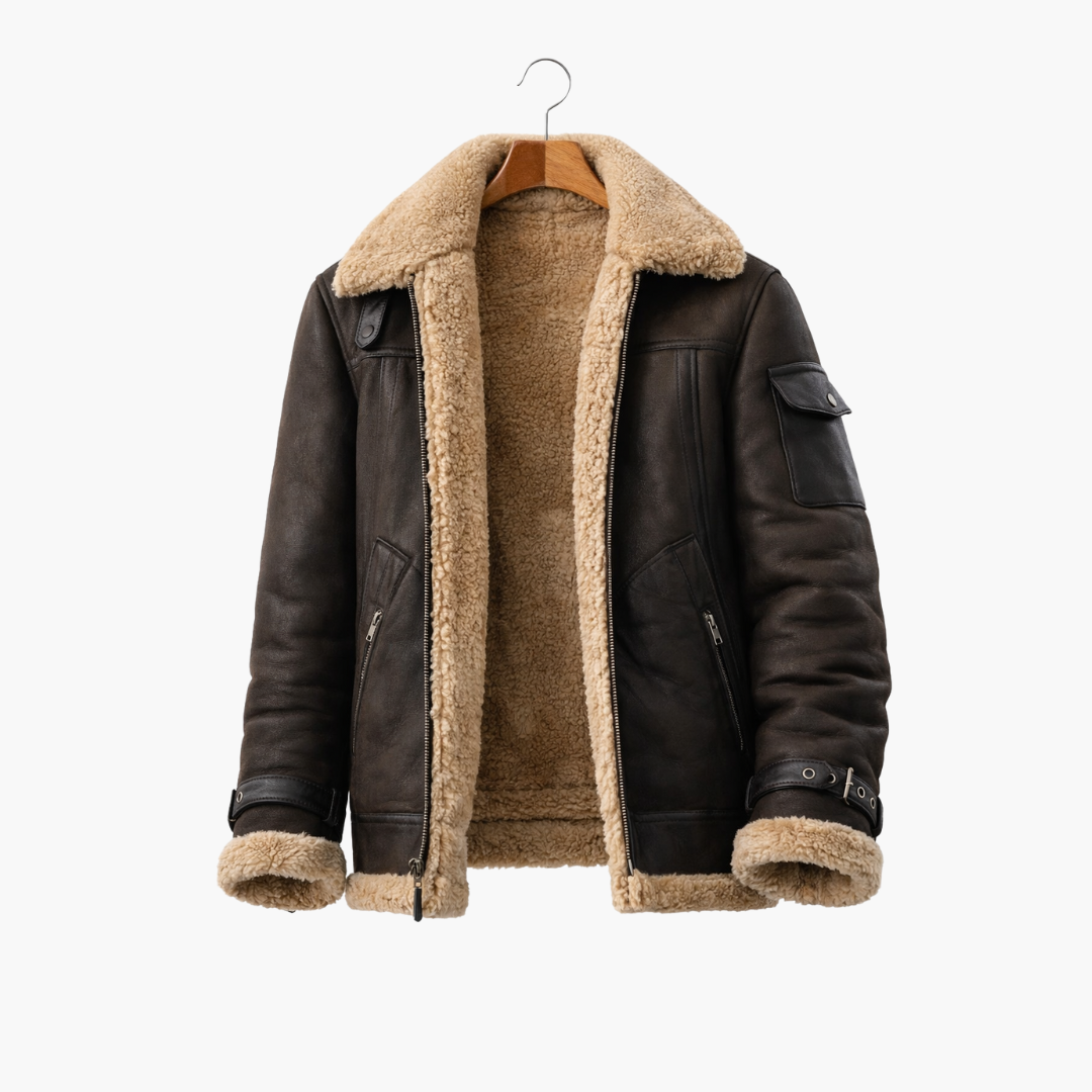 Men’s Wool Jacket with Front Zipper