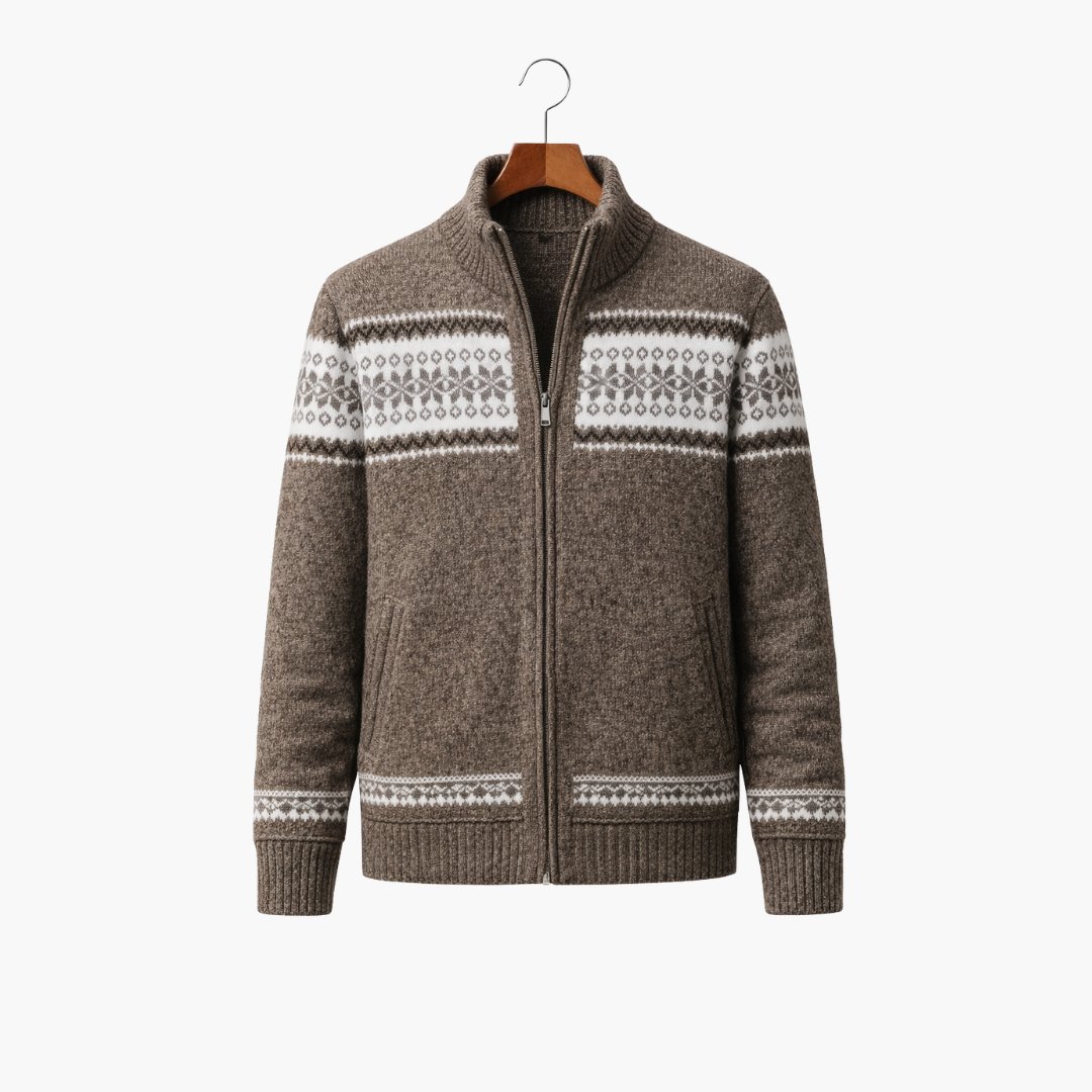 Men’s Knitted Winter Vest | Warm with Norwegian Pattern