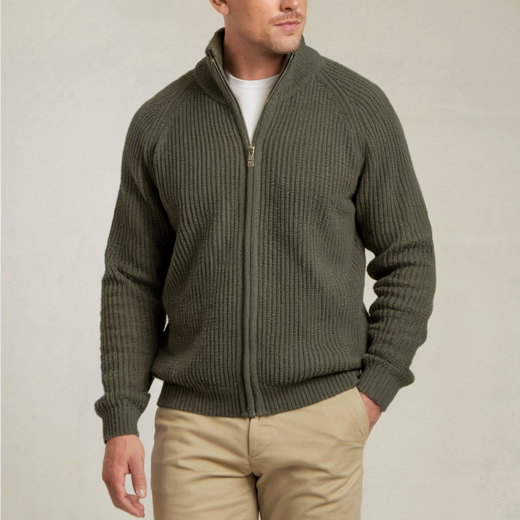 Cardigan zippé décontracté chic pour homme