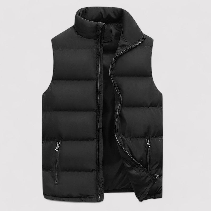 Casual Wear Padded Vest with Stand Collar for Men
