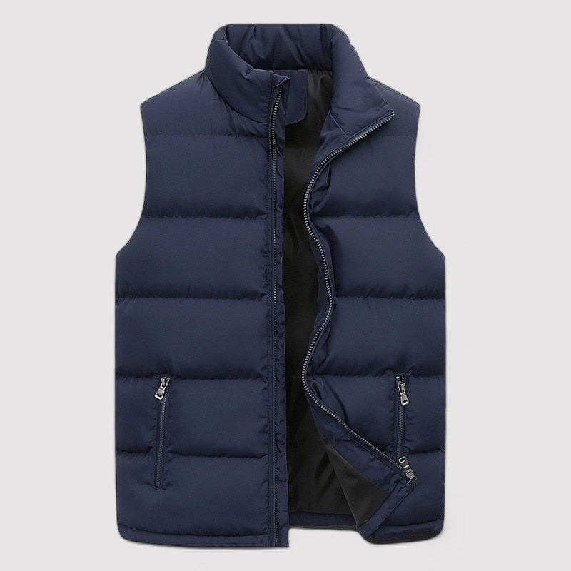 Casual Wear Padded Vest with Stand Collar for Men