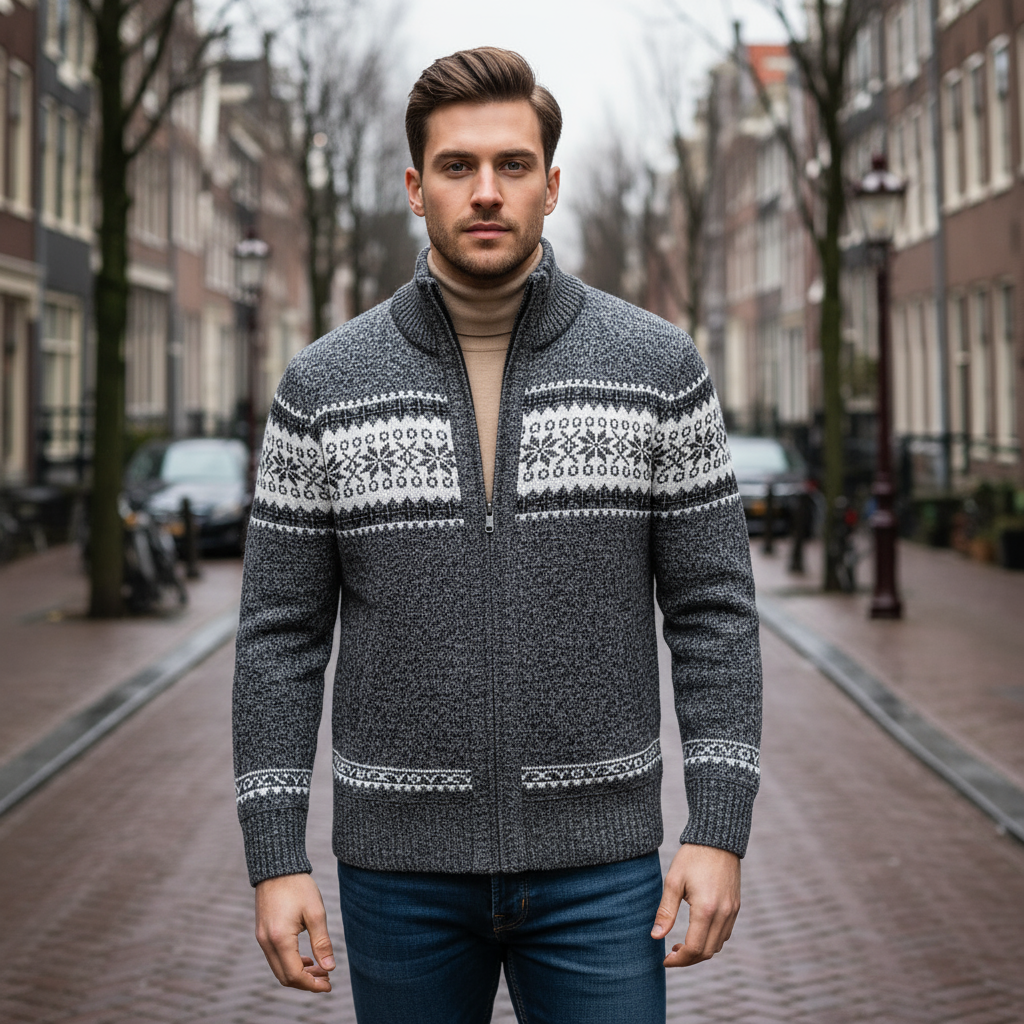 Men’s Knitted Winter Vest | Warm with Norwegian Pattern