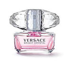 Versace Bright Crystal women’s 1.7 oz Eau de Toilette spray with clear glass bottle and pink floral accents.
