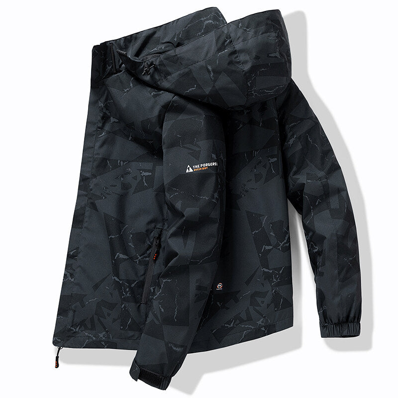 Men’s ski jacket with hood and modern design