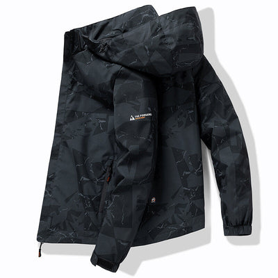 Men’s ski jacket with hood and modern design