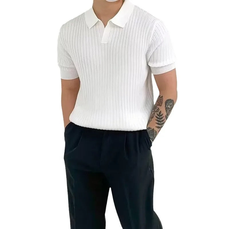 Open Neck Half Sleeves Polo for Men