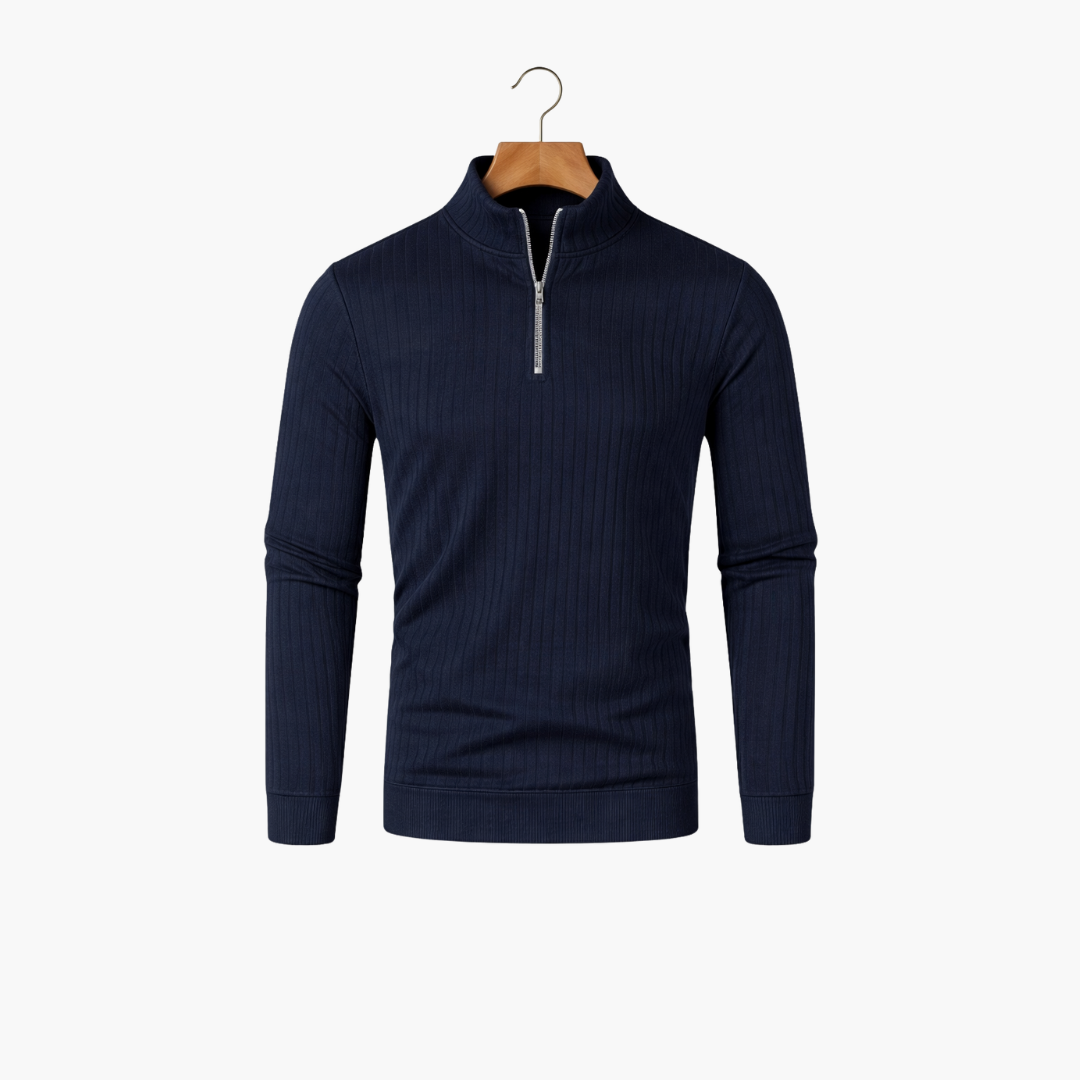 Men Turtleneck Half Zip Sweater