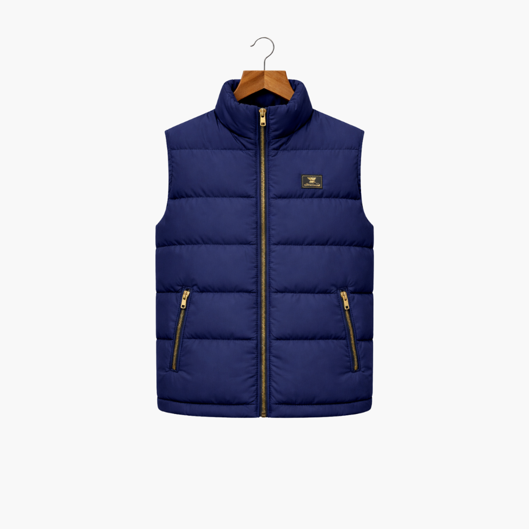 Sleeveless Quilted Vest with Zip For Men