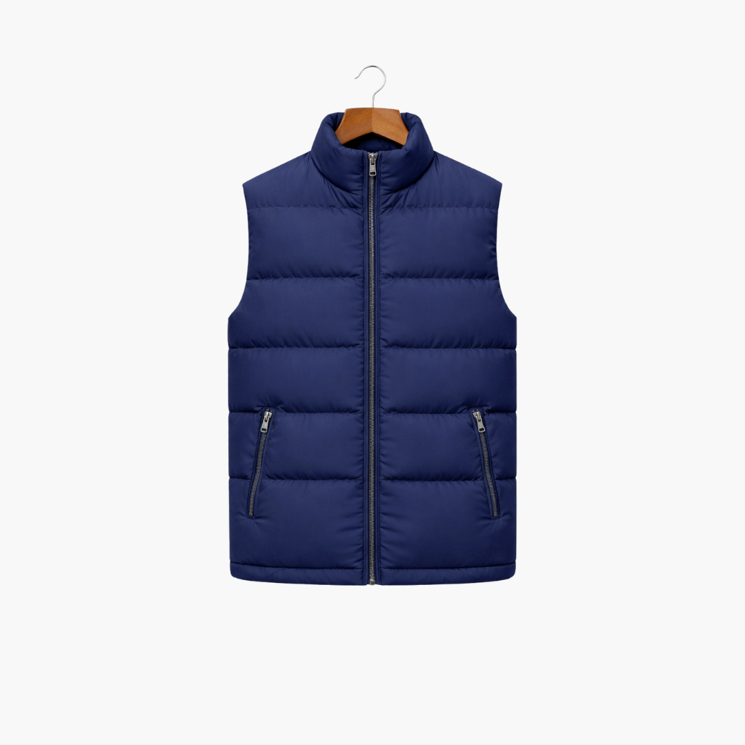 Casual Wear Padded Vest with Stand Collar for Men