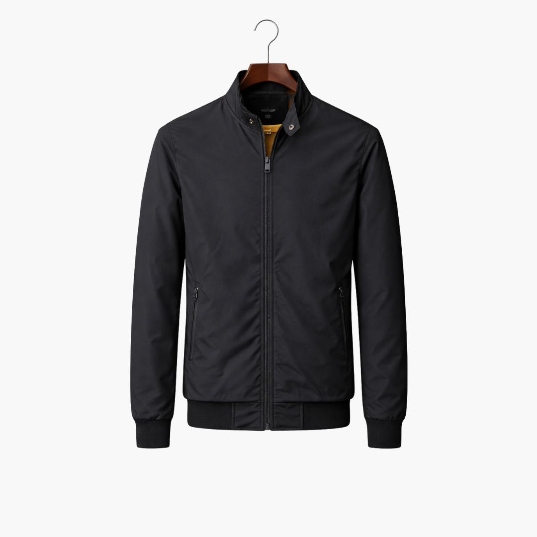 Bomber Jacket with Ribbed Cuffs for Men