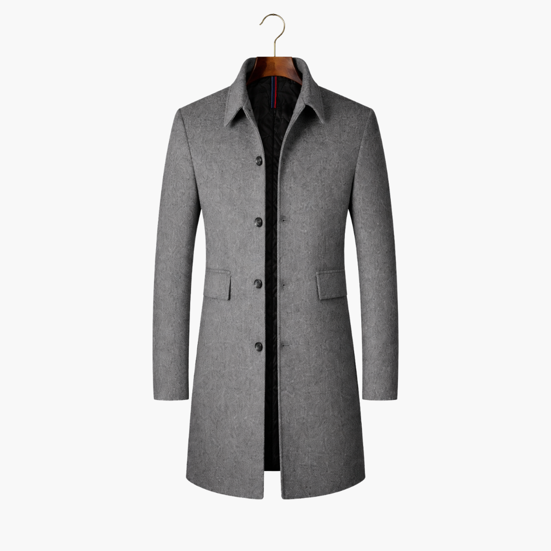 Coat with Notch Lapel for Men