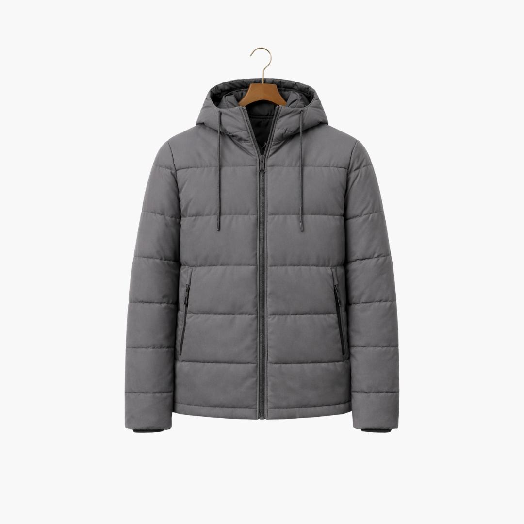 Men’s Hooded Puffer Jacket | Warm Quilted Winter Coat