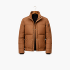 Men Puffer Jacket with High Collar | Warm Quilted Coat