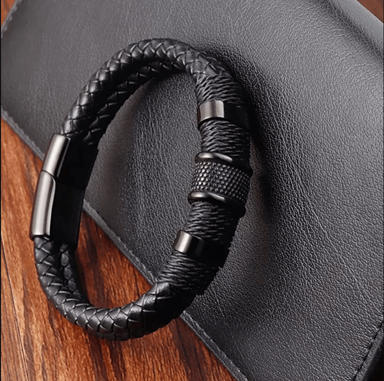 Marcus - Geweven leren armband