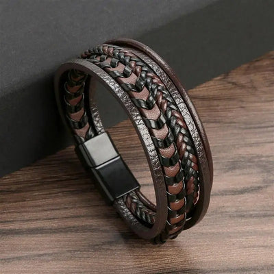 Men's Multi-layered Vintage Leather Bracelet