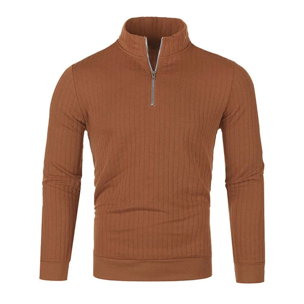 Men Turtleneck Half Zip Sweater