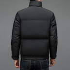 Men Puffer Jacket with High Collar | Warm Quilted Coat