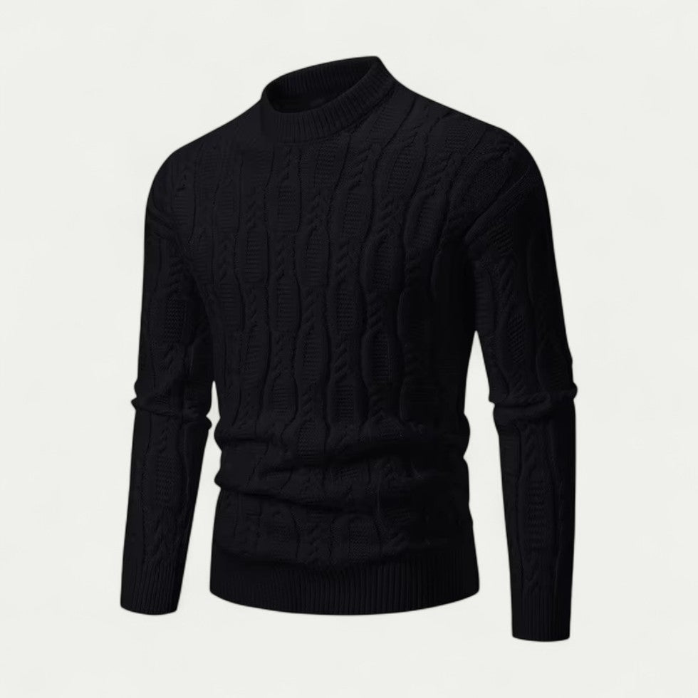 Cable Knit Crew Neck Sweater for Men