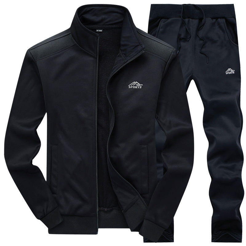 Lined men's tracksuit with collar