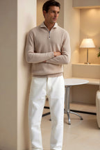 Men’s Quarter-Zip Knit | Refined Collared Sweater