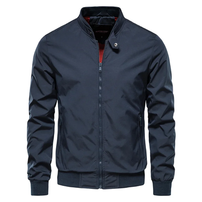 Bomber Jacket with Ribbed Cuffs for Men