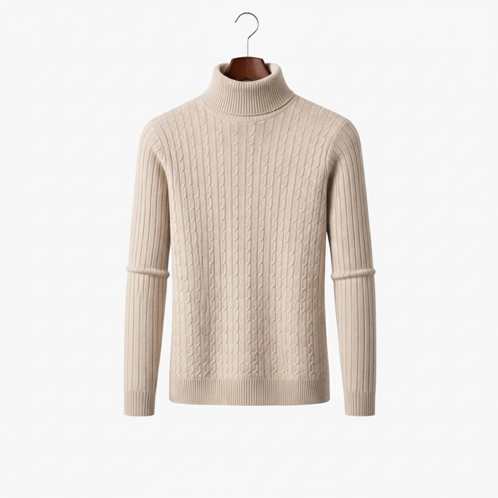Men's Casual High-Neck Jumper