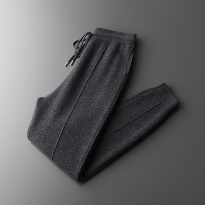 Cashmere Jogging Trousers with Elastic Waist for Men