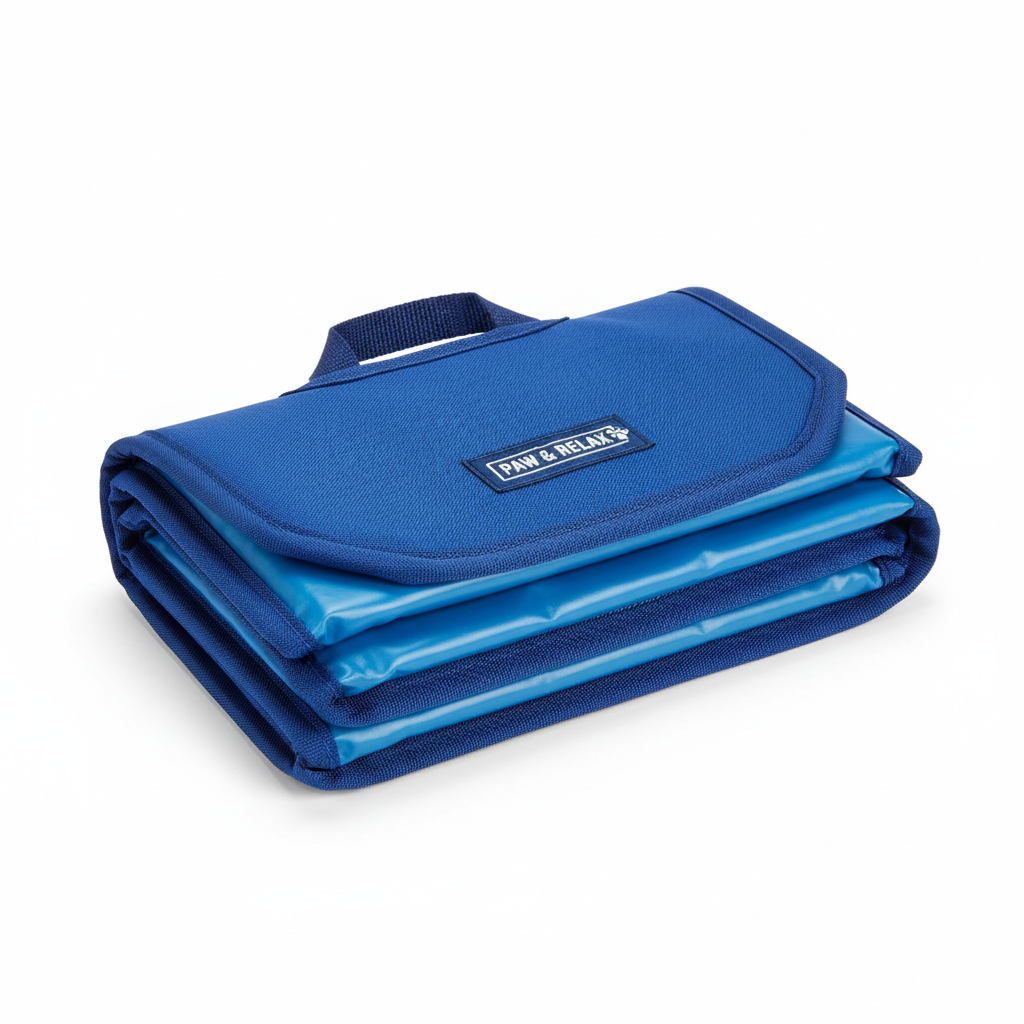 Dog cooling mat folded portable
