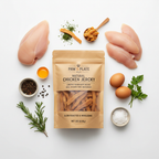 Chicken jerky dog treats with fresh ingredients