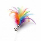 Cat feather wand toy feather and bell detail