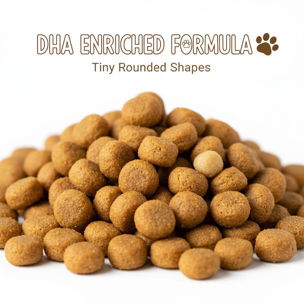 Puppy starter food small kibble close up