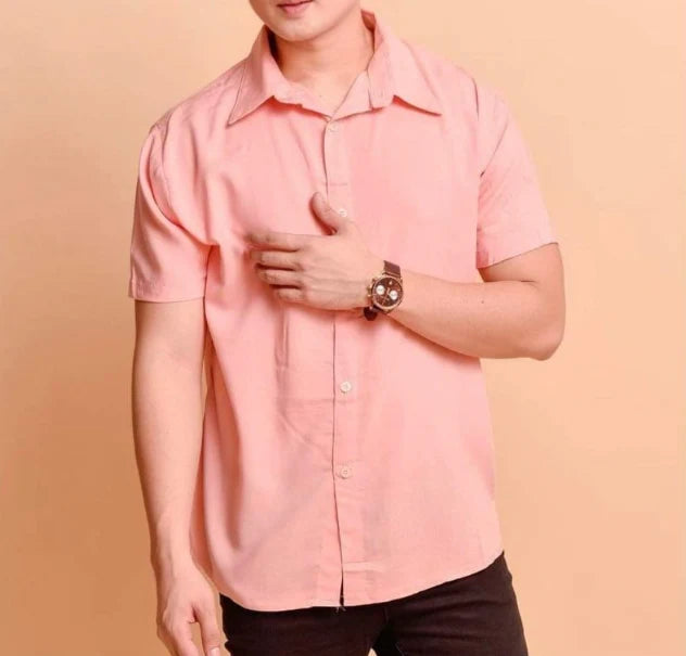 Chemise décontractée pour homme à manches courtes avec boutons pour l'été