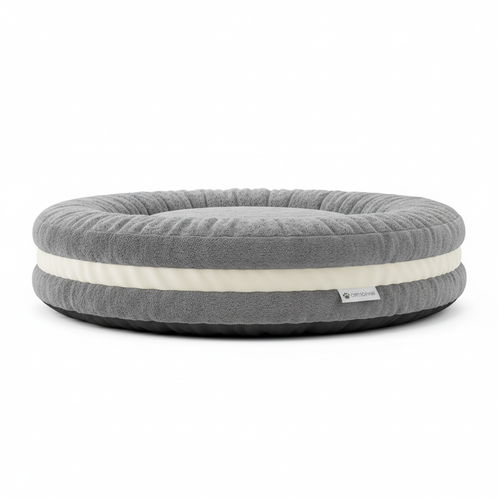 Orthopedic dog bed side view showing foam thickness