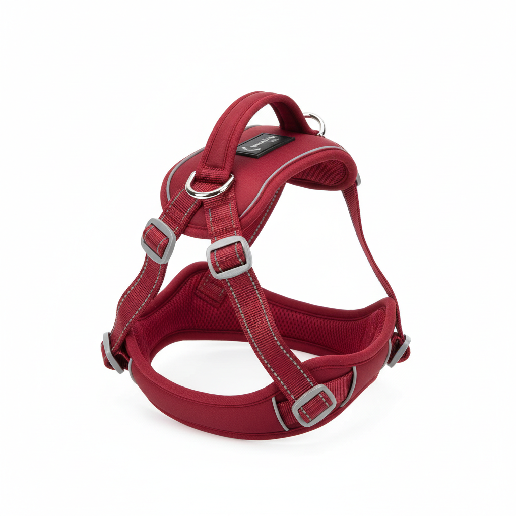 No-pull dog harness back view with handle