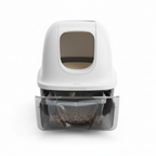 Self-cleaning litter box waste drawer detail