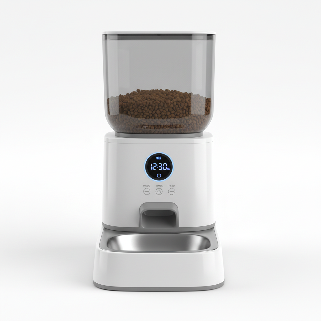 Automatic pet feeder front view