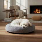 Small dog resting on orthopedic memory foam bed