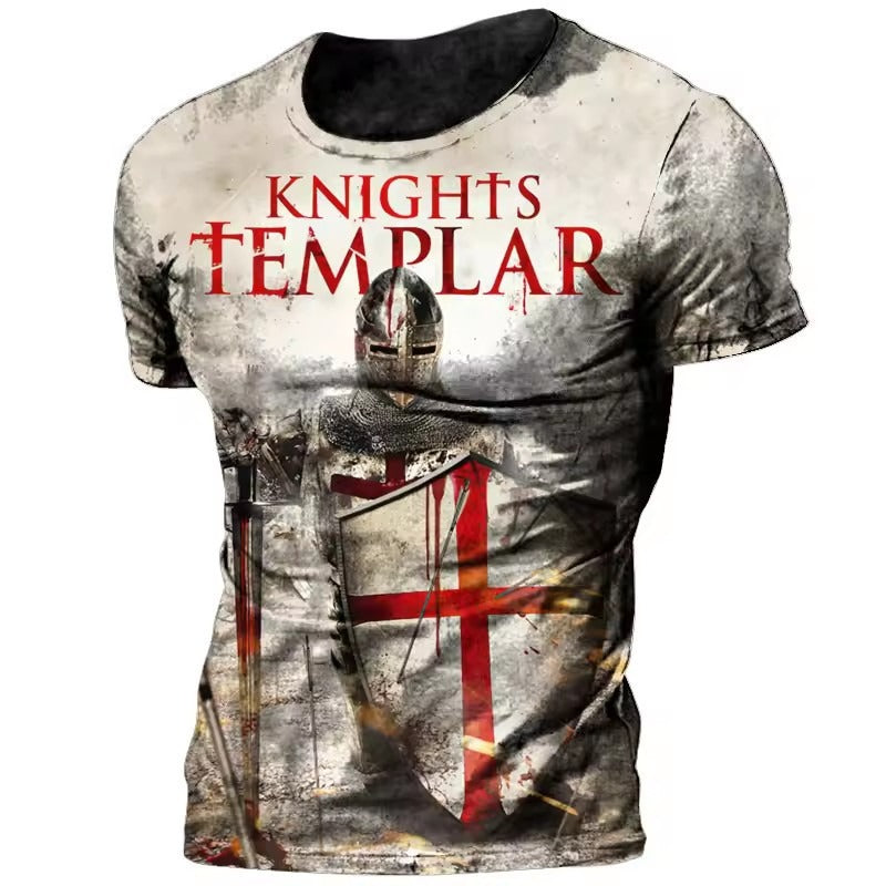 Men’s Loose Round Neck Crusader T-shirt
