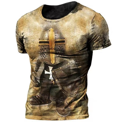 Men’s Loose Round Neck Crusader T-shirt