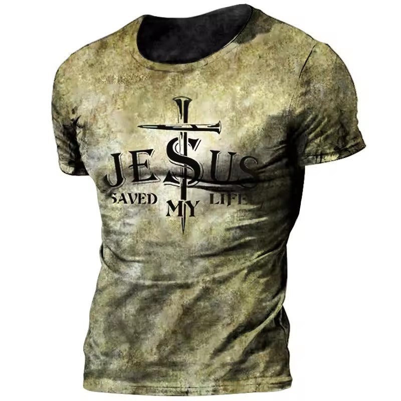 Men’s Loose Round Neck Crusader T-shirt