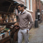 Old Money Style V Neck Polo Shirt for Men