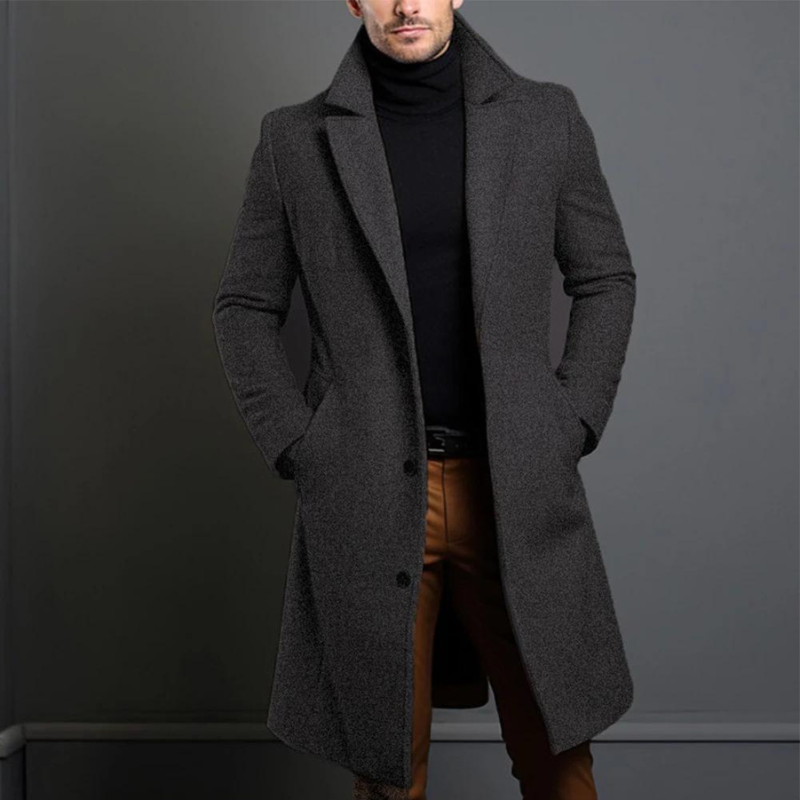 Men’s Classic Overcoat | Elegant Winter Coat with Pockets