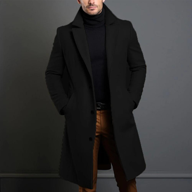 Men’s Classic Overcoat | Elegant Winter Coat with Pockets