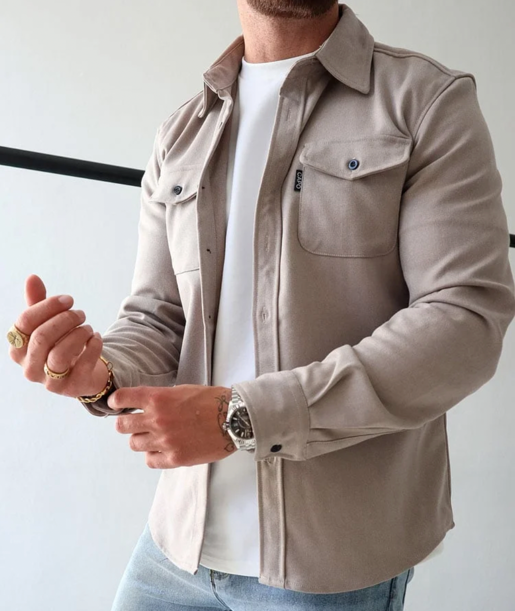 Men’s Minimal Overshirt | Lightweight Casual Shirt Jacket