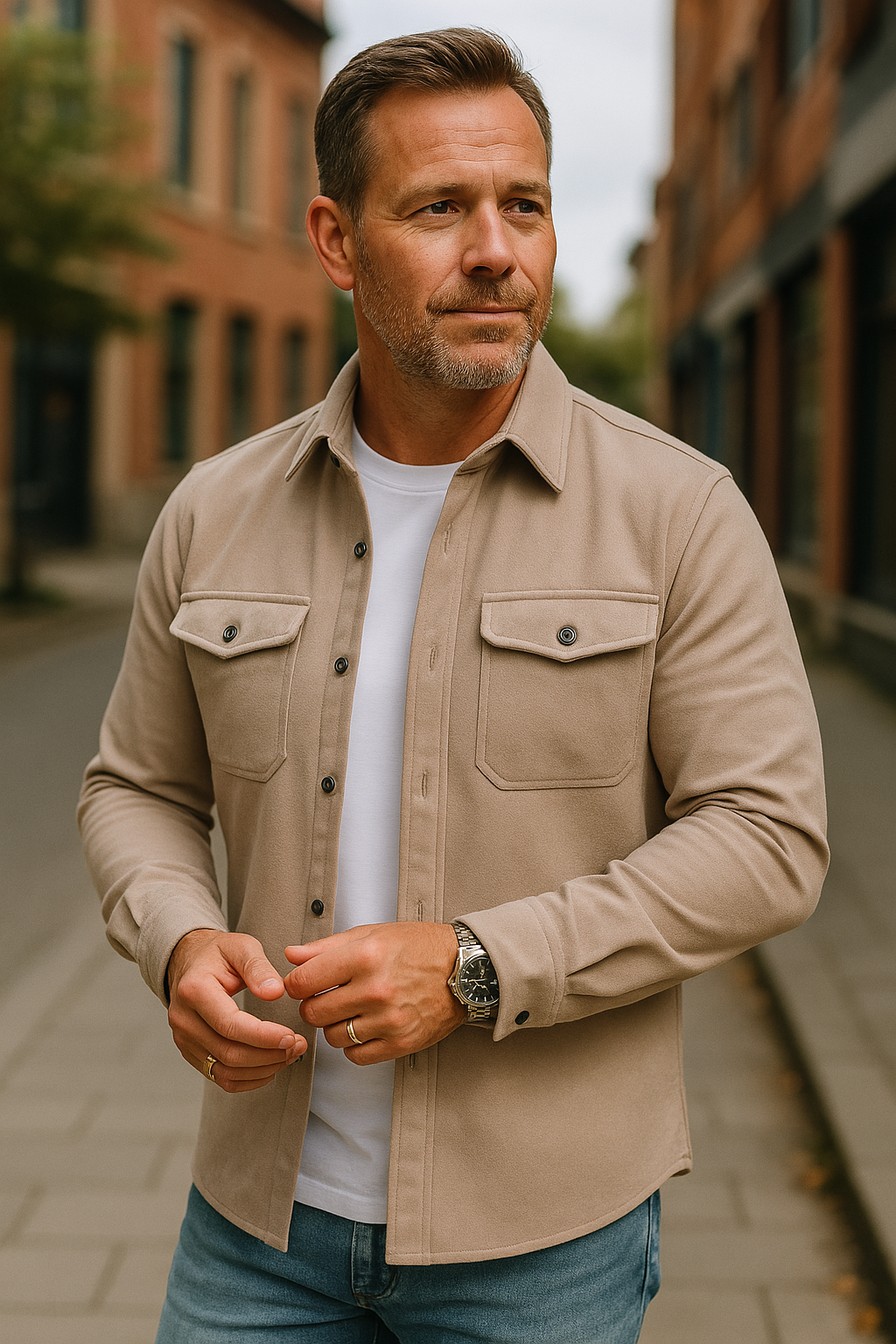 Men’s Minimal Overshirt | Lightweight Casual Shirt Jacket